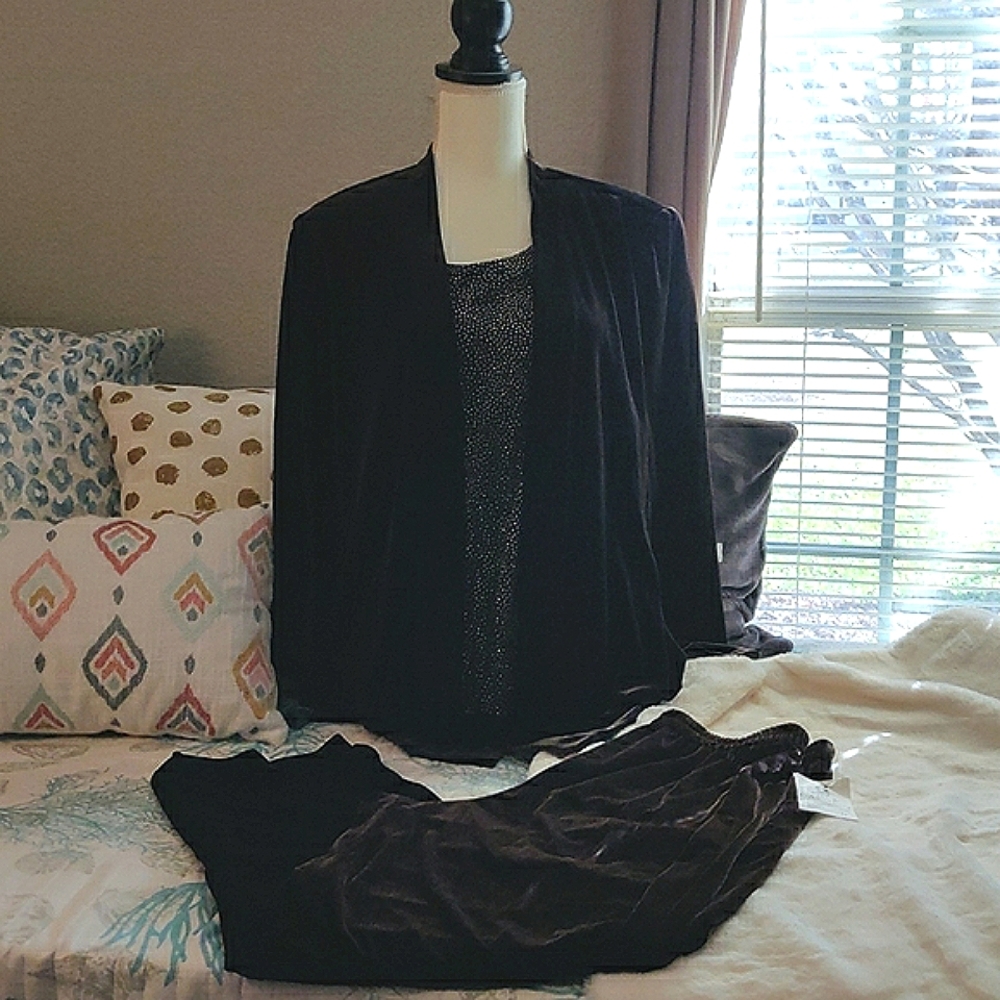 Liz Baker Brown Velvet Pantsuit